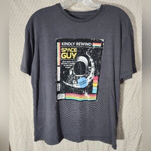 Kidpik Space Guy Black Graphic T-Shirt Boy's XL